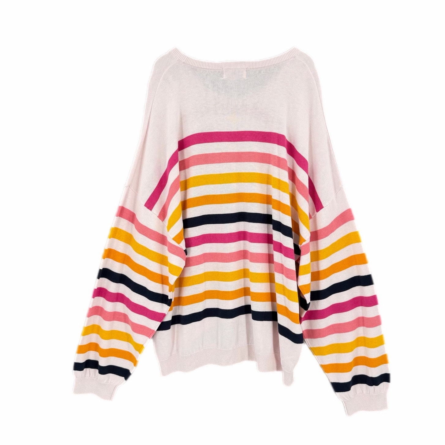 Papinelle New Pink Multicolor Striped Knit Feminine Preppy Loungewear Sweater — image 4 of 8